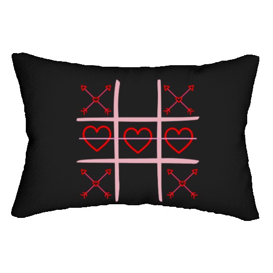 Valentine's Day Tic-Tac-Toe Funny Game Lumbar Pillows