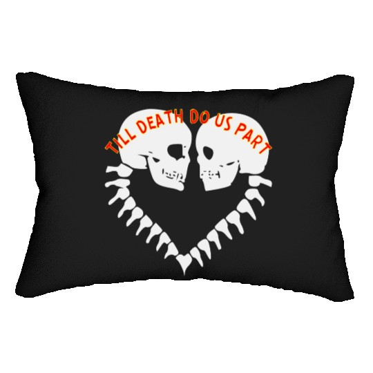 Skulls Till Death Do Us Part Heart © Lumbar Pillows