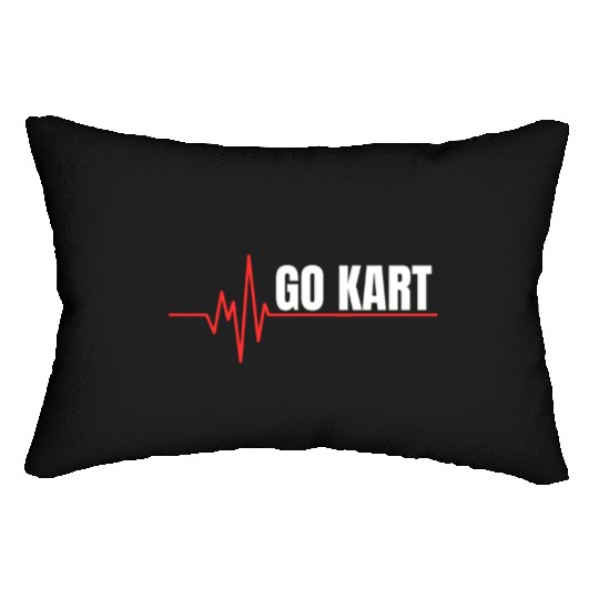 Go Karting Heartbeat - Go Kart Heart Lumbar Pillows