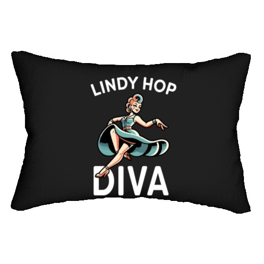 Lindy Hop Dancer Embraces Swing Dance Moves in Lumbar Pillows
