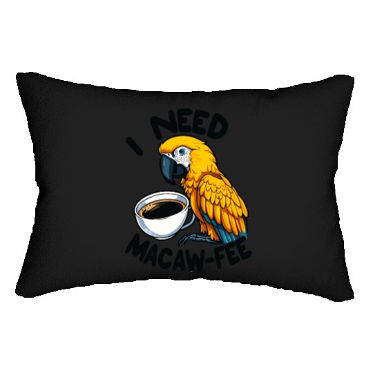 Gold Macaw Macaw-Fee Coffee Lover Lumbar Pillows