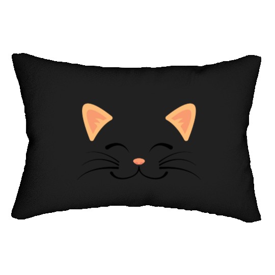 Floating Cat Face Lumbar Pillows