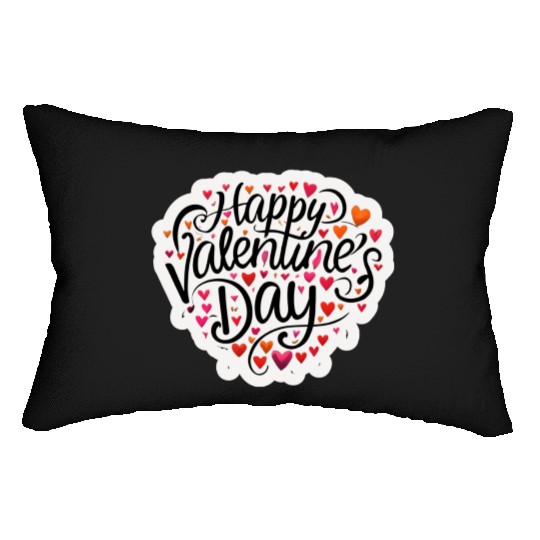 happy saint valentine s day Lumbar Pillows