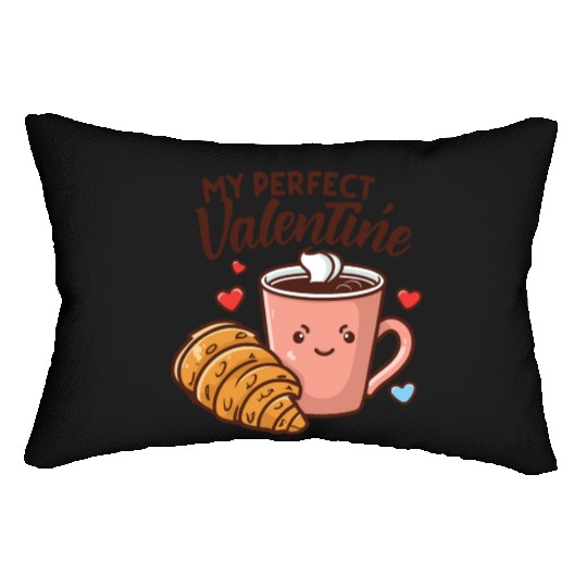 Coffee and Croissant | My Perfect Valentine Lumbar Pillows
