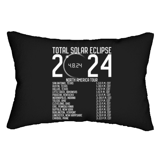 North America Tour 2024 Totality Solar Eclipse Lumbar Pillows