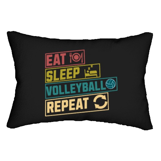 Eat sleep volleyball repeat hobby Lumbar Pillows