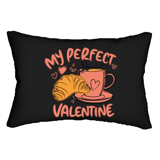 Coffee and Croissant | My Perfect Valentine Lumbar Pillows