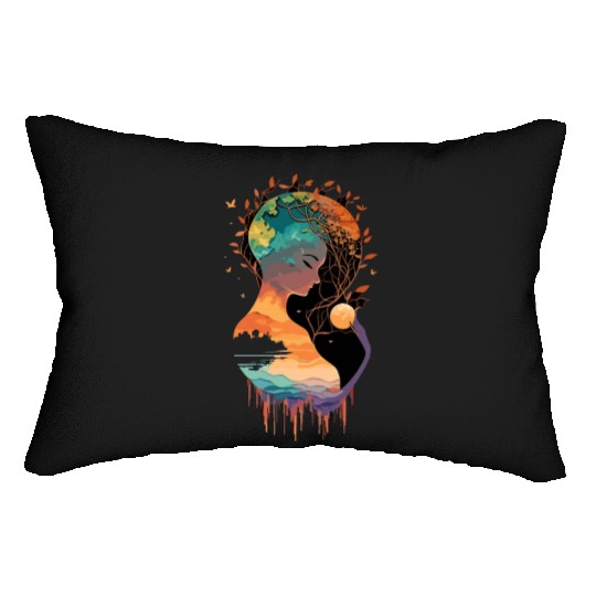Mother Earth, peace and protect our environment Lumbar Pillows
