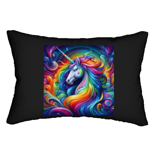 Unicorn rainbow Lumbar Pillows