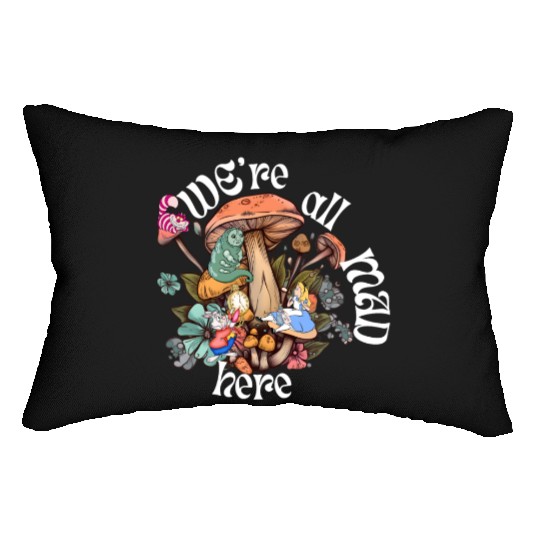 We're all Mad Here - Alice in Wonderland inspired Lumbar Pillows