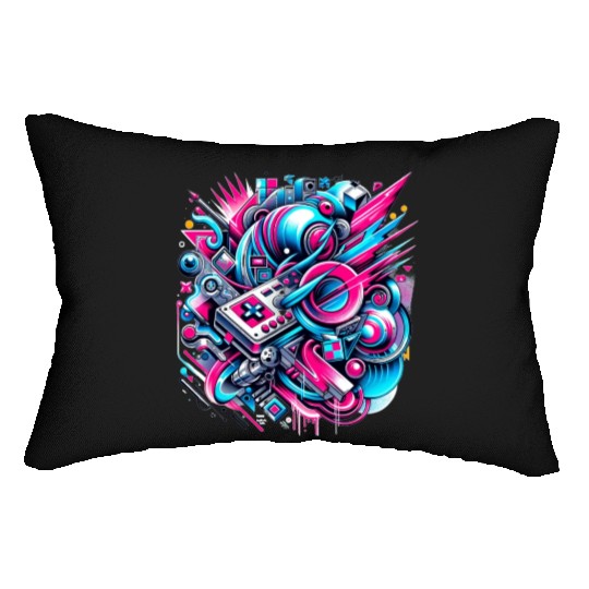 Neon Gamer's Paradise Lumbar Pillows