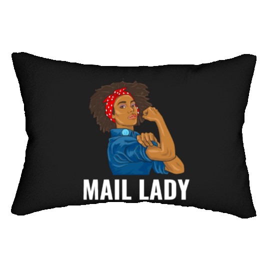 African American Postal Worker Mail Lady Funny Lumbar Pillows