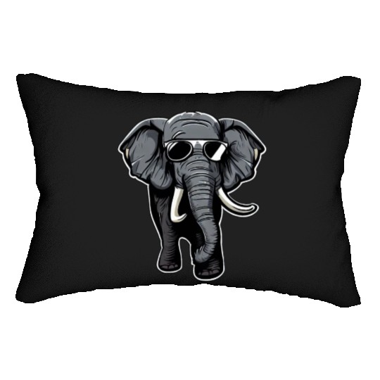 Cool Elephant Sunglasses Lumbar Pillows