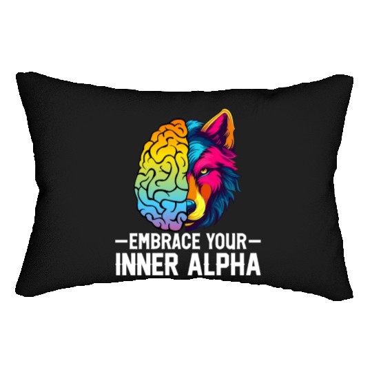 Men Alpha Male Wolf Lumbar Pillows