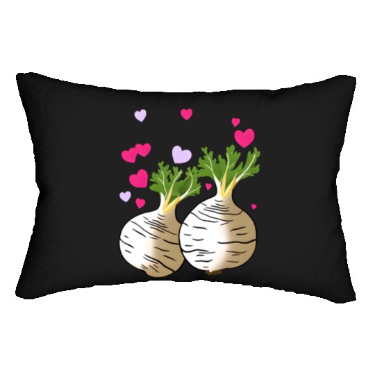 Turnip Love Hearts Valentine's Day Lumbar Pillows