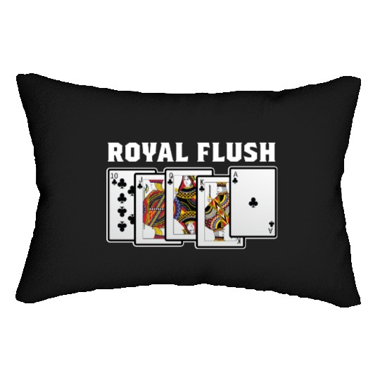 Royal Flush Gambler Or Card Player Gift Lumbar Pillows