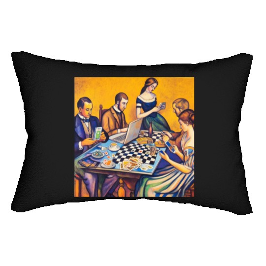 Modern Classic mix - A Card game Lumbar Pillows