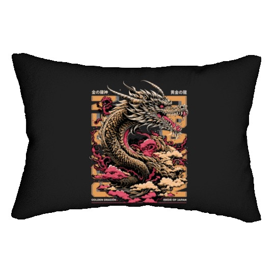 Golden Dragon: Pride of Japan Lumbar Pillows