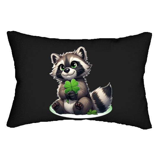 St. Patrick's Day Raccoon Revelry Lumbar Pillows