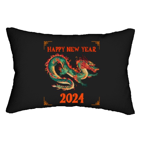 Fantasy Dragon: Happy New Year 2024 Lumbar Pillows
