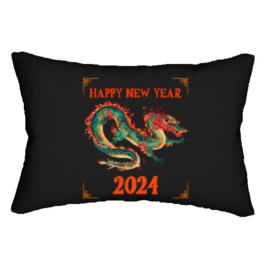 Fantasy Dragon: Happy New Year 2024 Lumbar Pillows