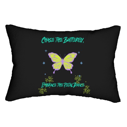 Chase the Butterfly, Embrace the Petal Dance Lumbar Pillows