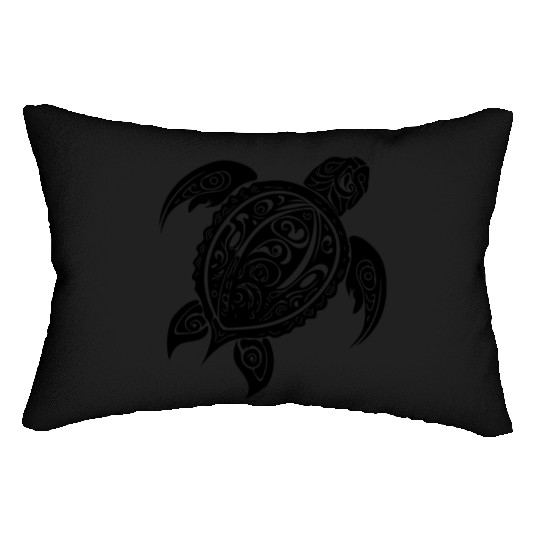 Vintage Abstract Wild Tattoo Turtle Lumbar Pillows