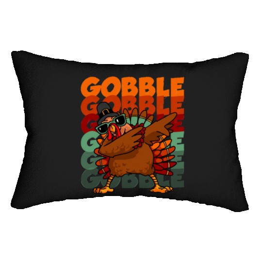 Dabbing Turkey Lumbar Pillows Thanksgiving Gobble