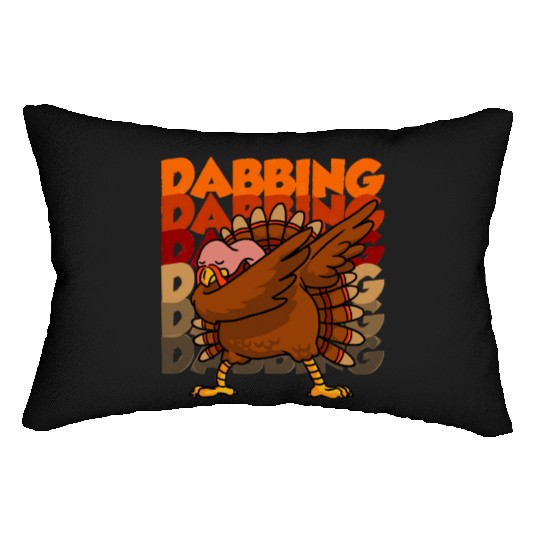 Dabbing Turkey Lumbar Pillows Thanksgiving