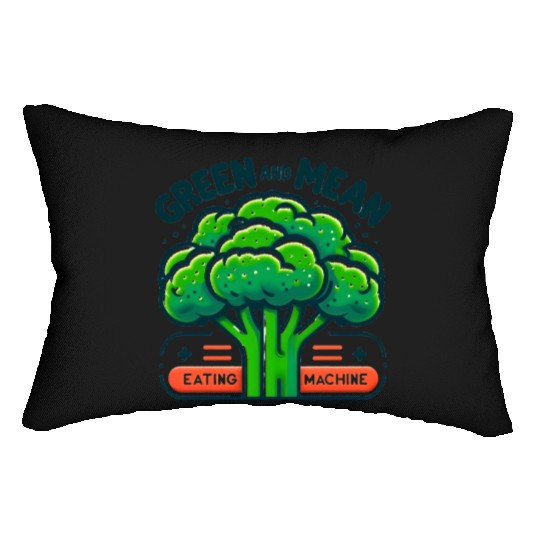 Broccoli: Green and Mean Eating Machine Lumbar Pillows