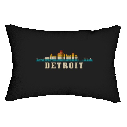 Detroit Michigan Motor City USA Lumbar Pillows