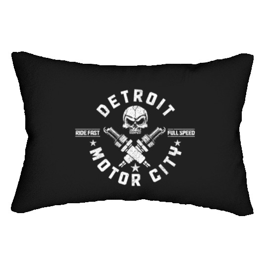 Detroit Michigan Motor City USA Lumbar Pillows