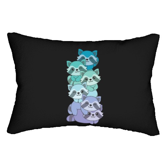 Neptunic Flag Pride Lgbtq Cute Raccoon Pile Lumbar Pillows
