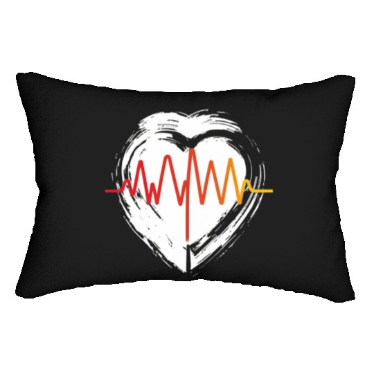 Valentine's day heartbeat Lumbar Pillows