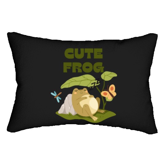 Green Enjoy Life Frog Lumbar Pillows