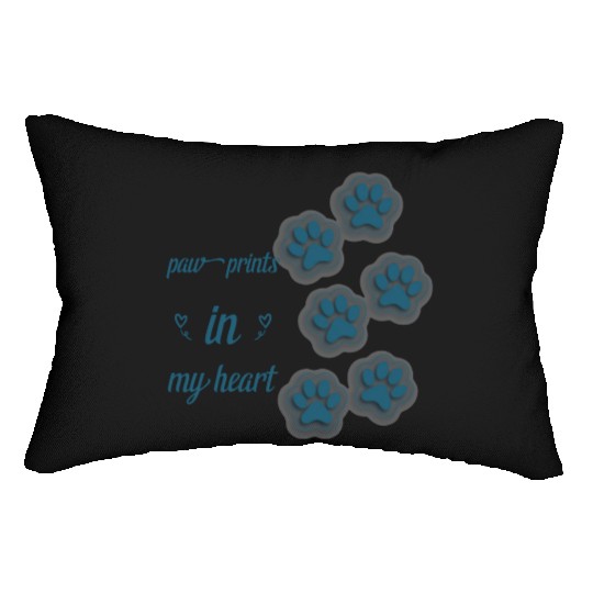 paw prints in my heart Lumbar Pillows