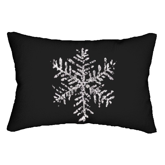 Vintage Snowflake Winter Holiday Gifts White Lumbar Pillows