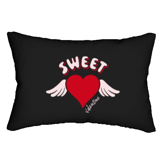 Sweet Valentine Valentine's Day Heart Cupid Wings Lumbar Pillows