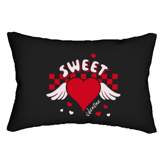 Sweet Valentine Valentine's Day Heart Cupid Wings Lumbar Pillows