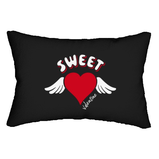 Sweet Valentine Valentine's Day Heart Cupid Wings Lumbar Pillows