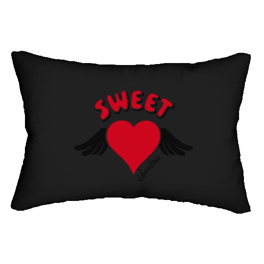Sweet Valentine Valentine's Day Heart Cupid Wings Lumbar Pillows