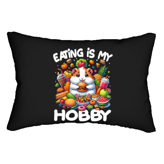 Cute Guinea Pig Kawaii Cavy Eating Burger Lumbar Pillows