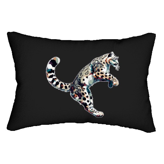 Snow Leopard Leopard White Leopard Lumbar Pillows