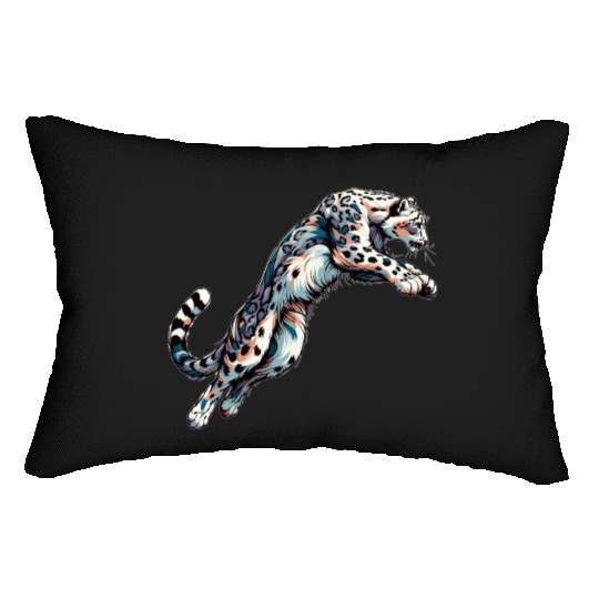 Snow Leopard Leopard White Leopard Lumbar Pillows