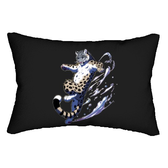 Snow Leopard Leopard White Leopard Lumbar Pillows