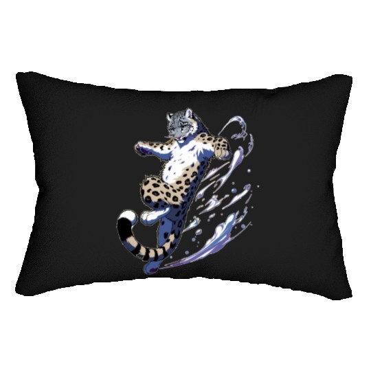 Snow Leopard Leopard White Leopard Lumbar Pillows