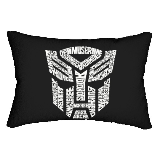 Trans formers Autobots Comics Typography Lumbar Pillows