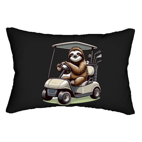Funny Sloth Golfing Lumbar Pillows