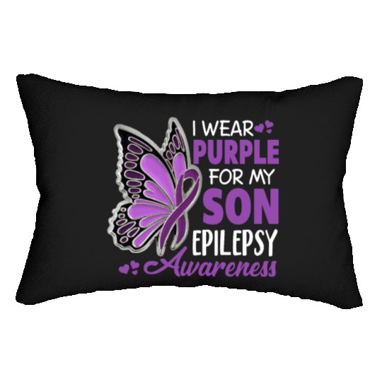 I Wear Purple For My Son Epilepsy Awareness Lumbar Pillows