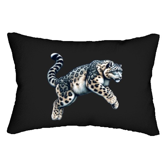 Snow Leopard Leopard White Leopard Lumbar Pillows